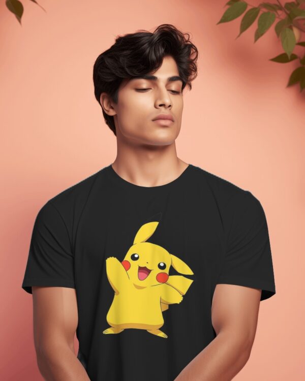 Hello pikachu cartoon printed t-shirt