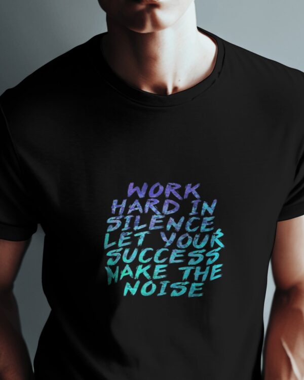 Work hard in silence english typography t-shirt