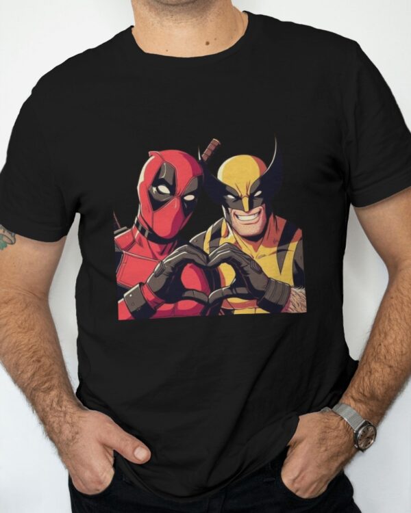 Deadpool wolverine friendly photo printed t-shirt