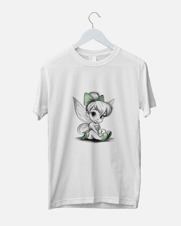 Female angle cartoon printed t-shirt