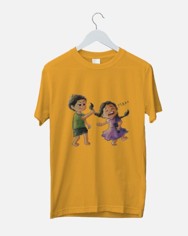 Brother sister funny moment printed t-shirt