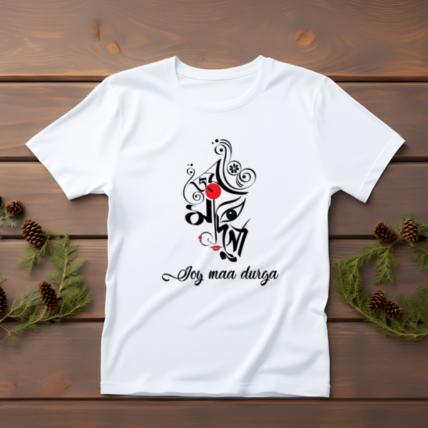 Joy maa durga typography printed t-shirt