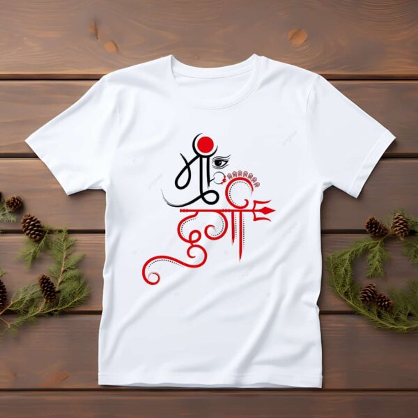 Maa durga typography printed t-shirt