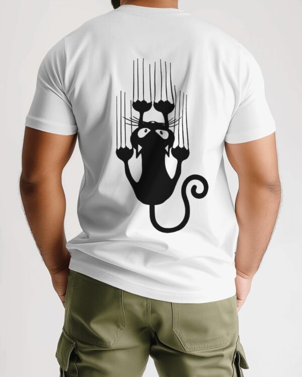 Cat Scratch In Back Printed T-Shirt