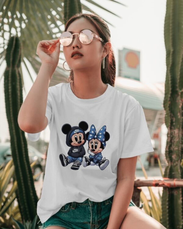 Mickey Mouse Couple Printed T-Shirt